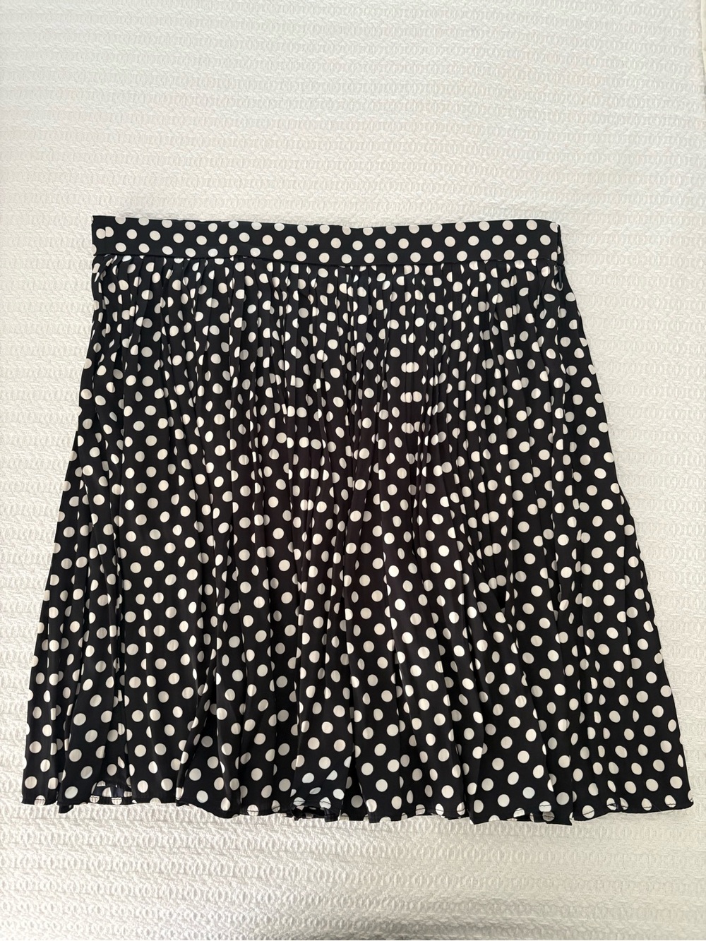 J. Crew Black and White Polka Dot Pleated Skirt